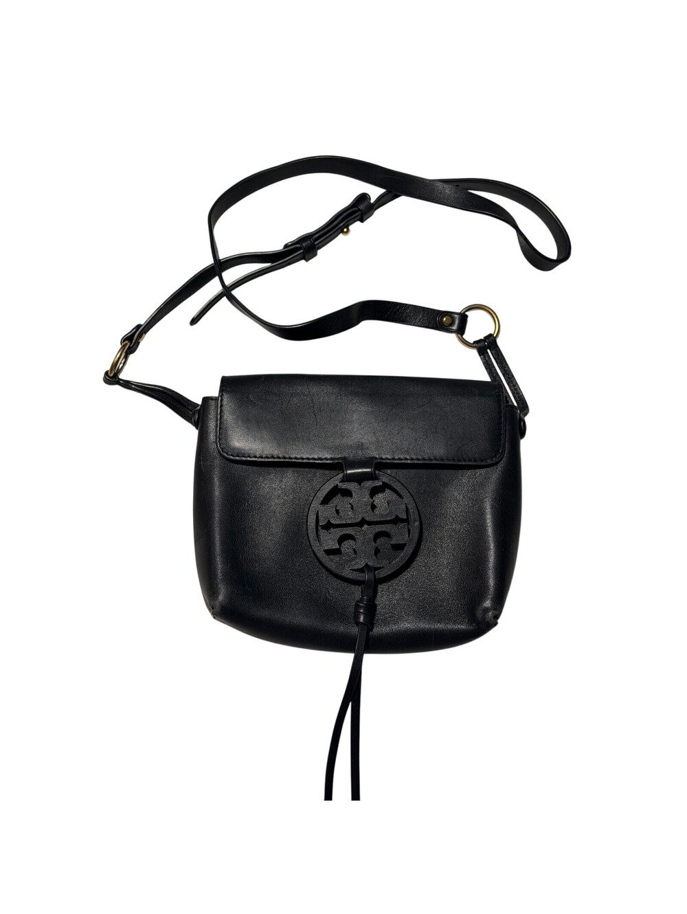 black leather tory burch miller crossbody bag